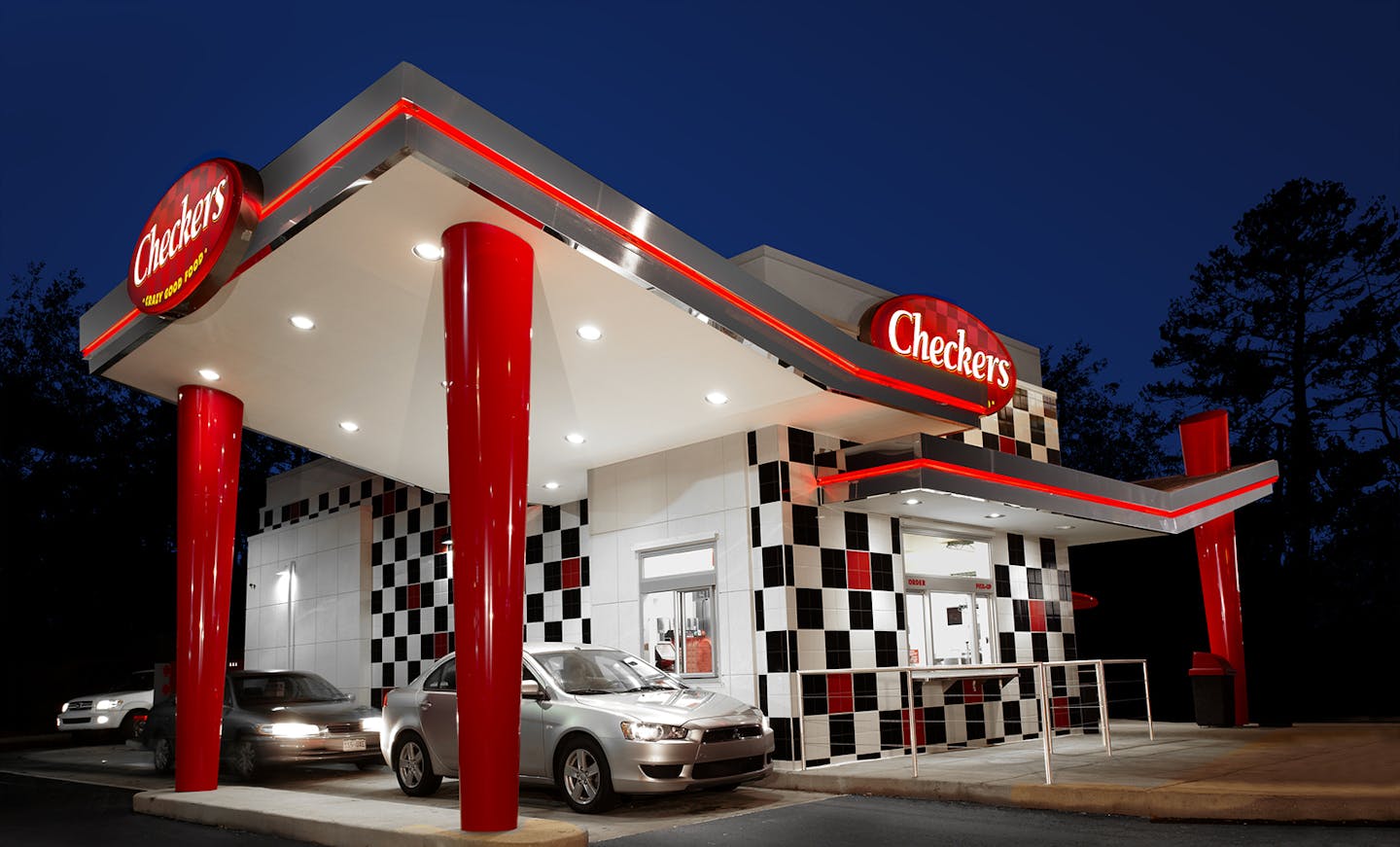 Checkers's prototype night drive through