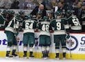 Wild coach Bruce Boudreau spoke to his team during a timeout in the first period against the Jets in Winnipeg.
