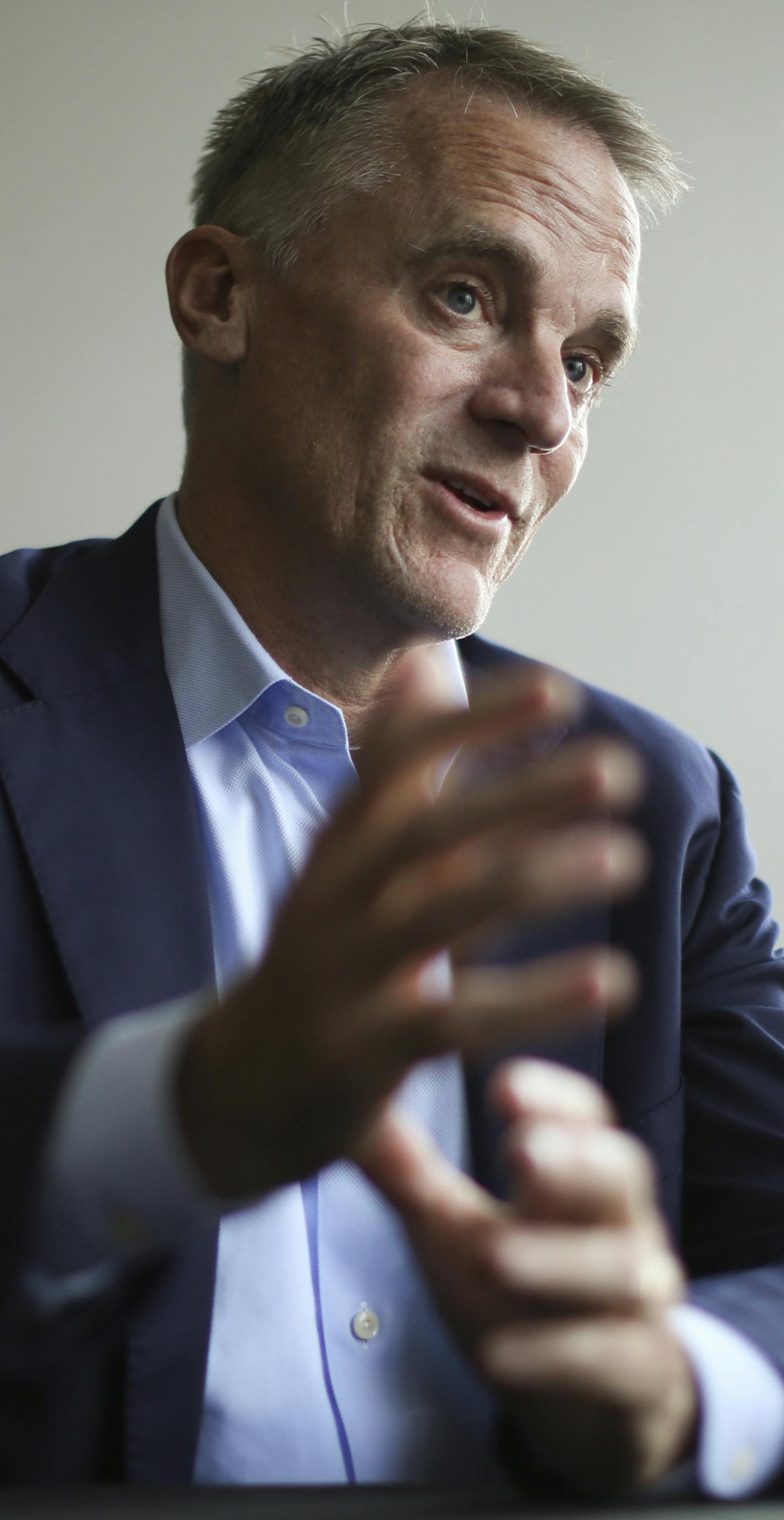 Boston Scientific Corp. CEO Michael Mahoney, photographed in a Minneapolis hotel conference room between meetings. ] JEFF WHEELER &#xef; jeff.wheeler@startribune.com Boston Scientific Corp. CEO Michael Mahoney, photographed in a conference room in Minneapolis in between meetings Thursday afternoon, July 21, 2016.