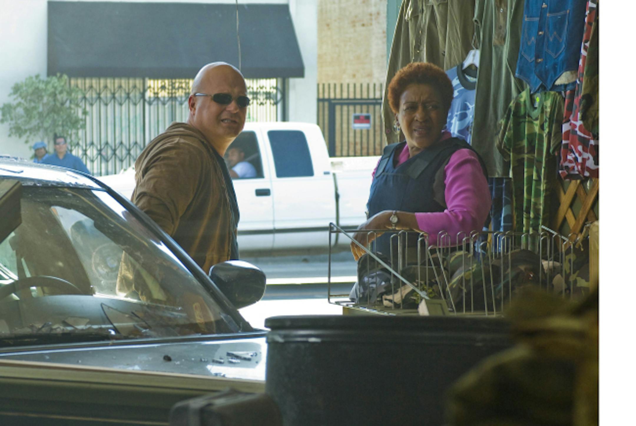 THE SHIELD: Episode 1: Coefficient of Drag. L-R: Michael Chiklis and CCH Pounder on THE SHIELD season premiere airing Tuesday Sep. 2 (10 PM ET/PT) on FX. CR: Prashant Gupta / FX