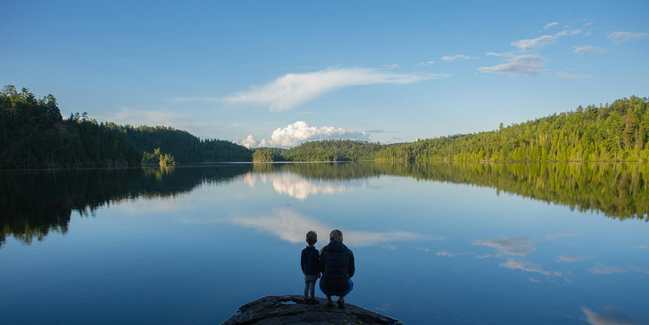 Maura Marko and son Jack in the Boundary Waters Canoe Area Wilderness.