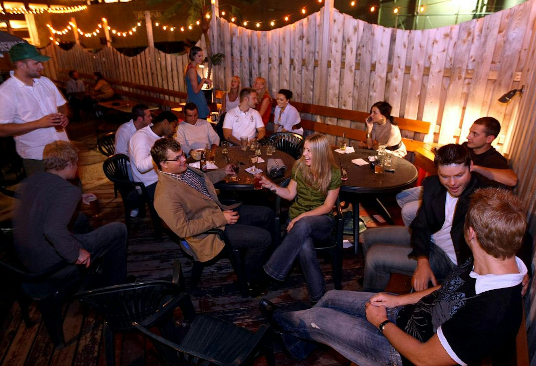 TOM WALLACE � twallace@startribune.com Assign:#00004817A slug: octfest0925 September 19, 2008 Club Jager�s outside patio gives a warm easy place to meet friends and enjoy a few drinks.