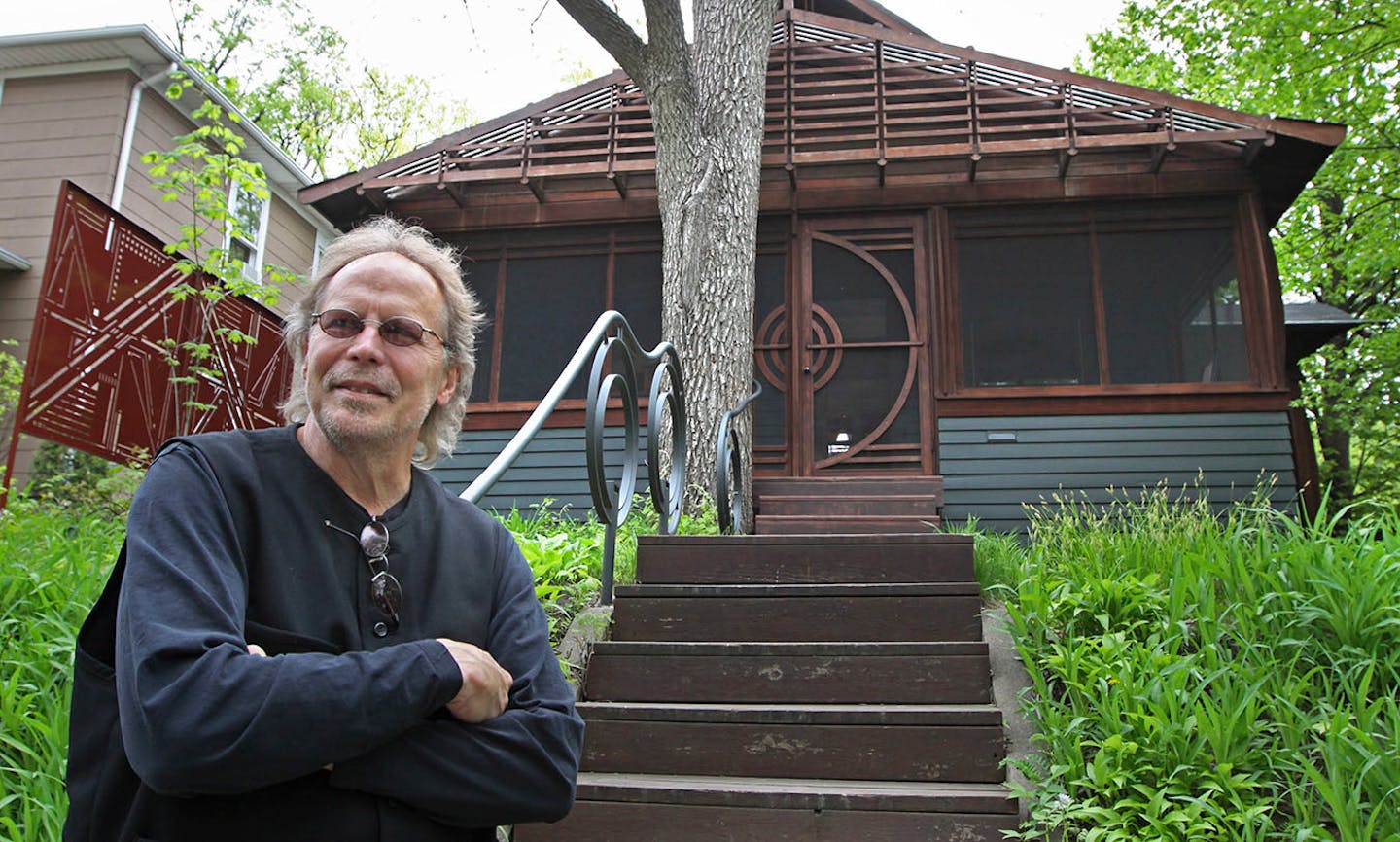 Architect Daryl Hansen in front of his south Minneapolis house, which was featured on the Linden Hills Little House Tour.