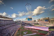 USAF Thunderbirds Fly Over before 2014 MLB All-Star Game. ] 2014 MLB All Star Game, Target Field BRIAN PETERSON &#x201a;&#xc4;&#xa2; brian.peterson@st