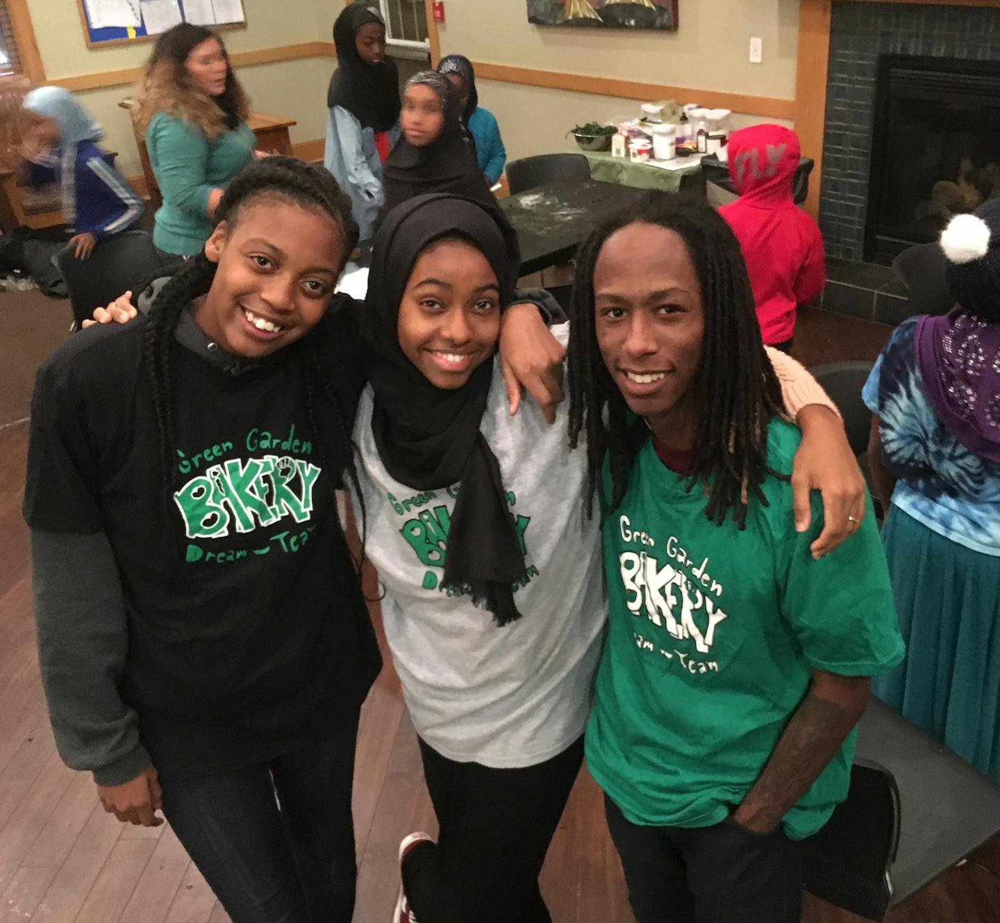 Green Garden Bakery executives: Jasmine Salter, Leensa Ahmed, Jacobi Simmons and other teen associates have built an innovative enterprise that grew out of their interest in healthy eating and cooking. Photo: Neal.St.Anthony@startribune.com