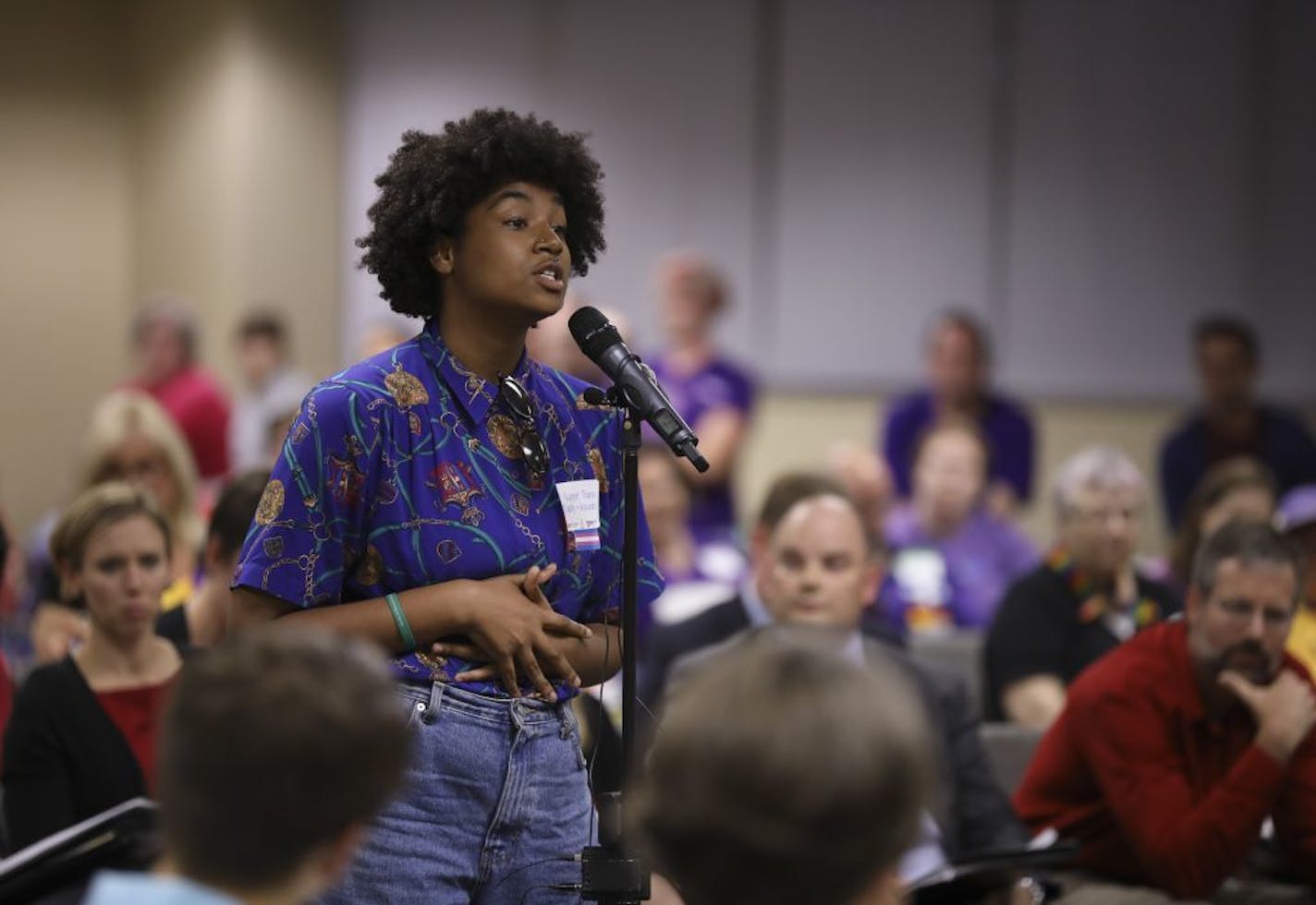 Zeam Porter, a transgender college student spoke in support of the adoption of the toolkit, as did his mother, Ea McMillan Porter.