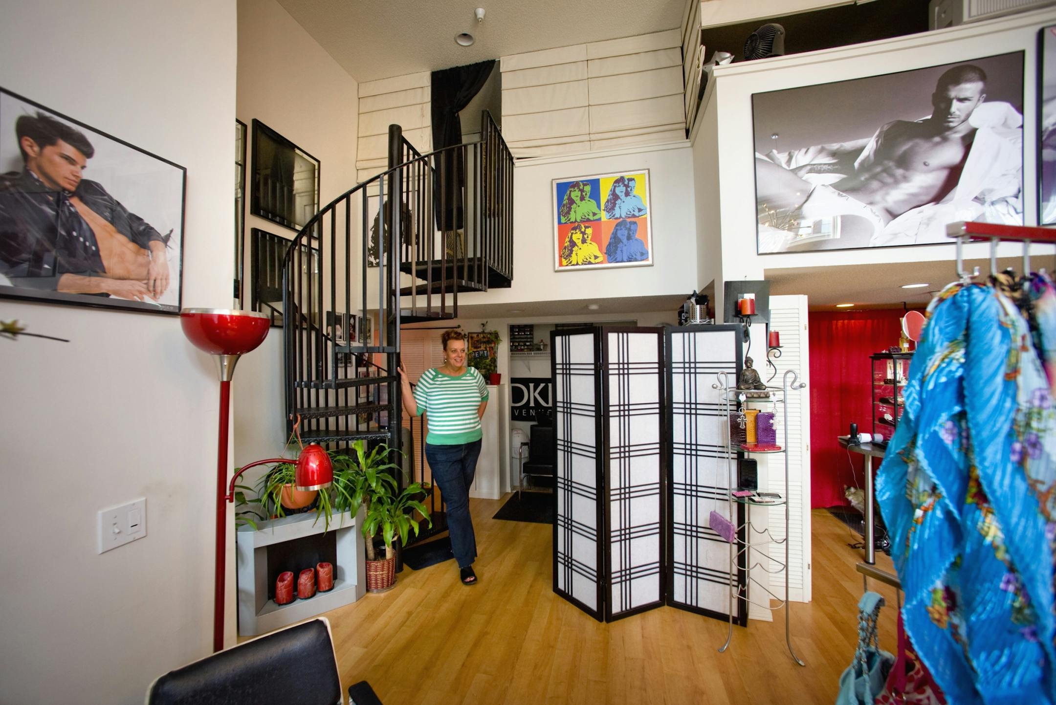 Morgan O'Sullivan, owner of Hair by Morgan, rents a live/work apartment where she runs a salon downstairs and lives upstairs.