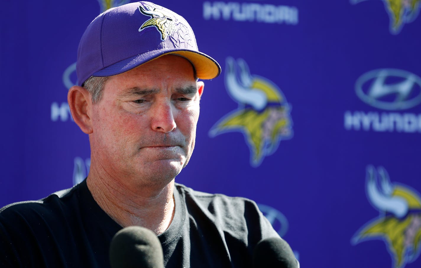 Vikings head coach Mike Zimmer spoke to the media during a news conference after a 'significant' injury to quarterback Teddy Bridgewater. He was later ruled out for the season, and the team traded for Sam Bradford.