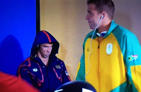 The basis of the #PhelpsFace meme.