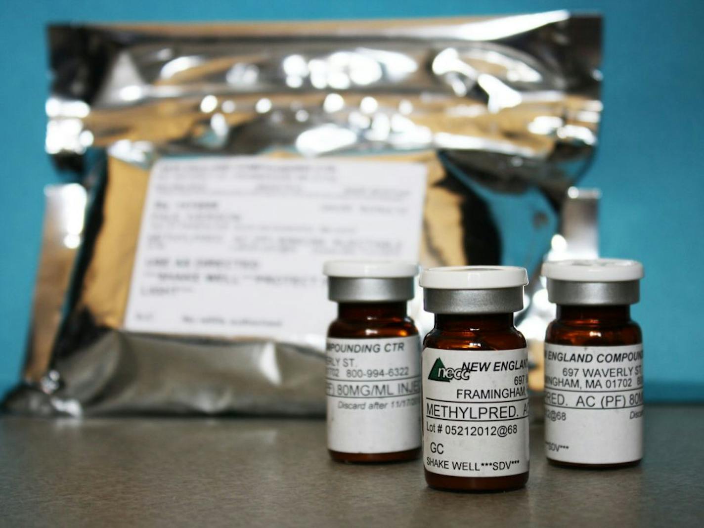 2012 photo: Vials of the injectable steroid product made by New England Compounding Center implicated in a fungal meningitis outbreak that were being shipped to the CDC from Minneapolis.