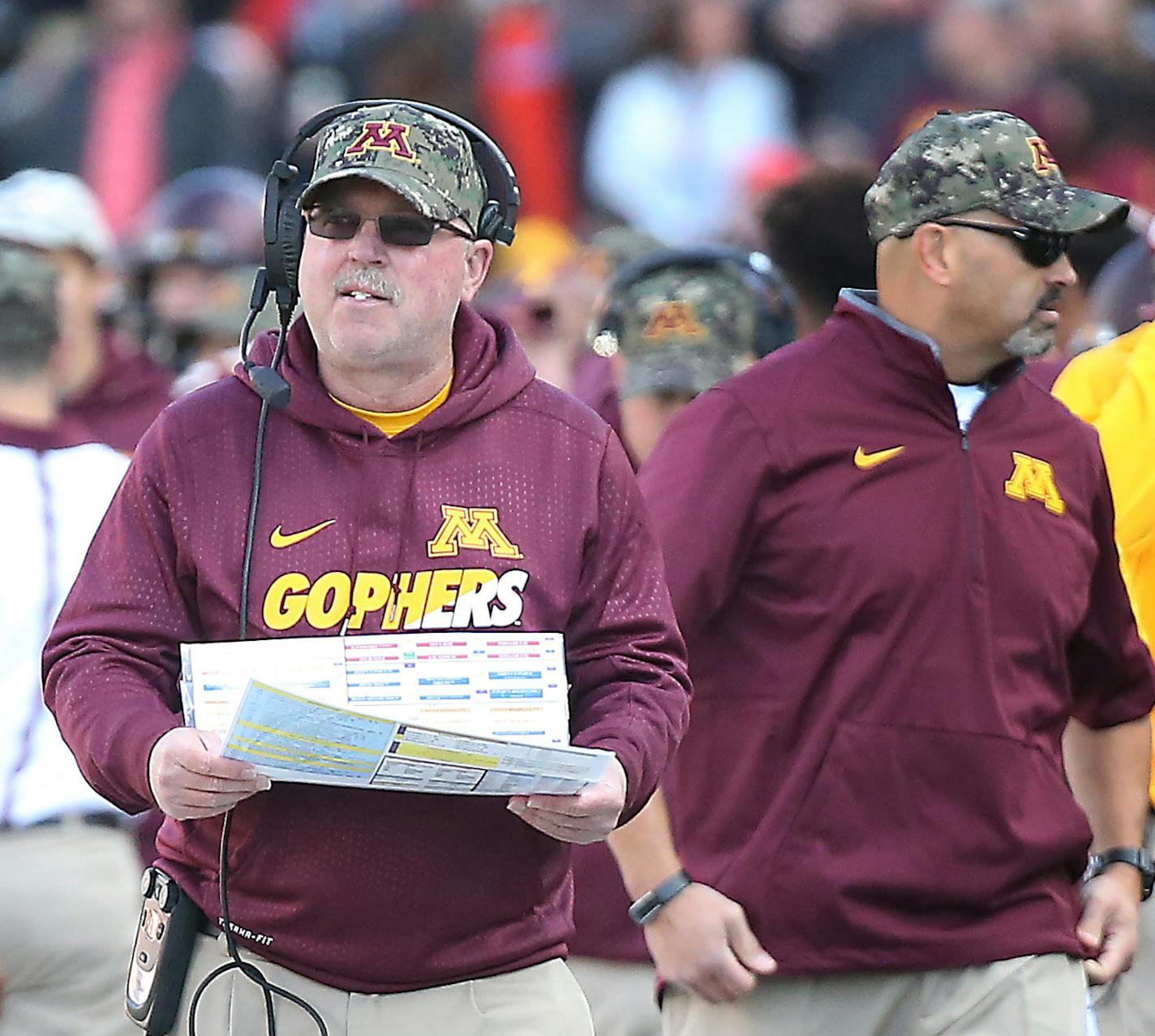 Minnesota's Jerry Kill during the first quarter as the Gophers took on Nebraska at TCF Bank Stadium, Saturday, October 17, 2015 in Minneapolis, MN. ] (ELIZABETH FLORES/STAR TRIBUNE) ELIZABETH FLORES &#x2022; eflores@startribune.com