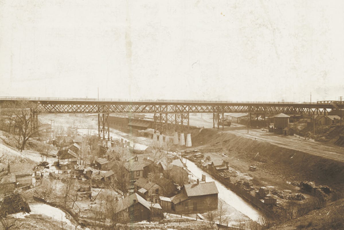 The 6th Street bridge from Lowertown St. Paul to Dayton's Bluff.