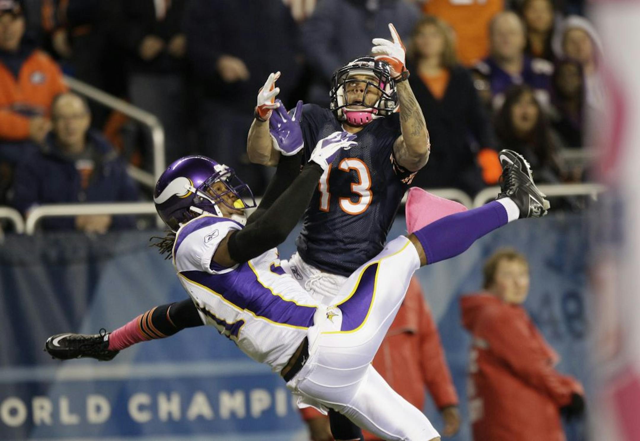 Chicago Bears Johnny Knox (13) and Chris Cook