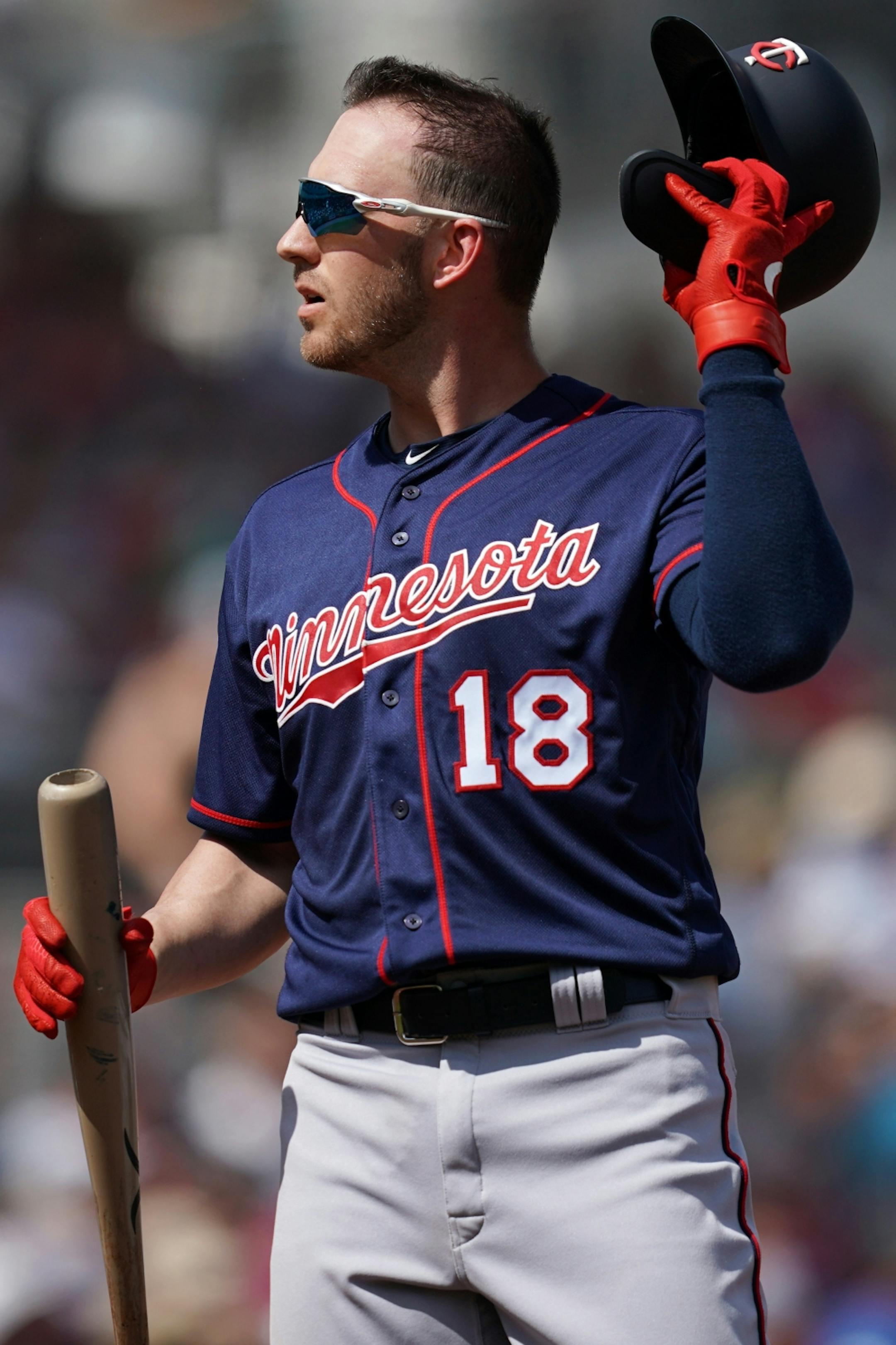 Minnesota Twins catcher Mitch Garver (18) took to the plate during Sunday's game.