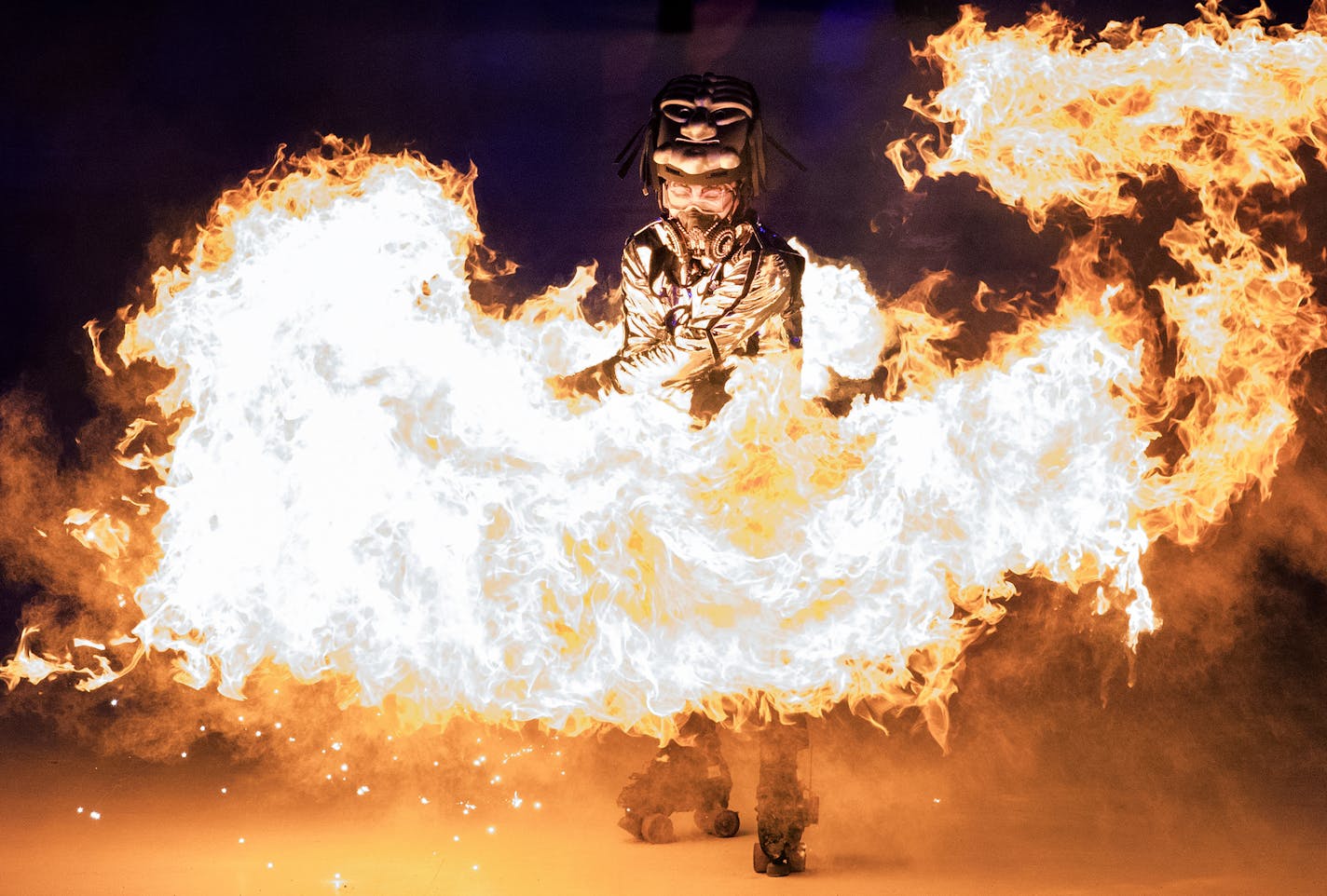 Fire performers at Pyeongchang Olympic Stadium during Opening Ceremony. ] CARLOS GONZALEZ &#xef; cgonzalez@startribune.com - February 9, 2018, South Korea, 2018 Pyeongchang Winter Olympics,