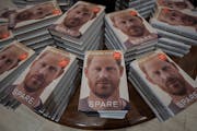 FILE - Copies of the new book by Prince Harry called "Spare" are displayed at a book store in London, Jan. 10, 2023. Prince Harry's explosive memoir, 