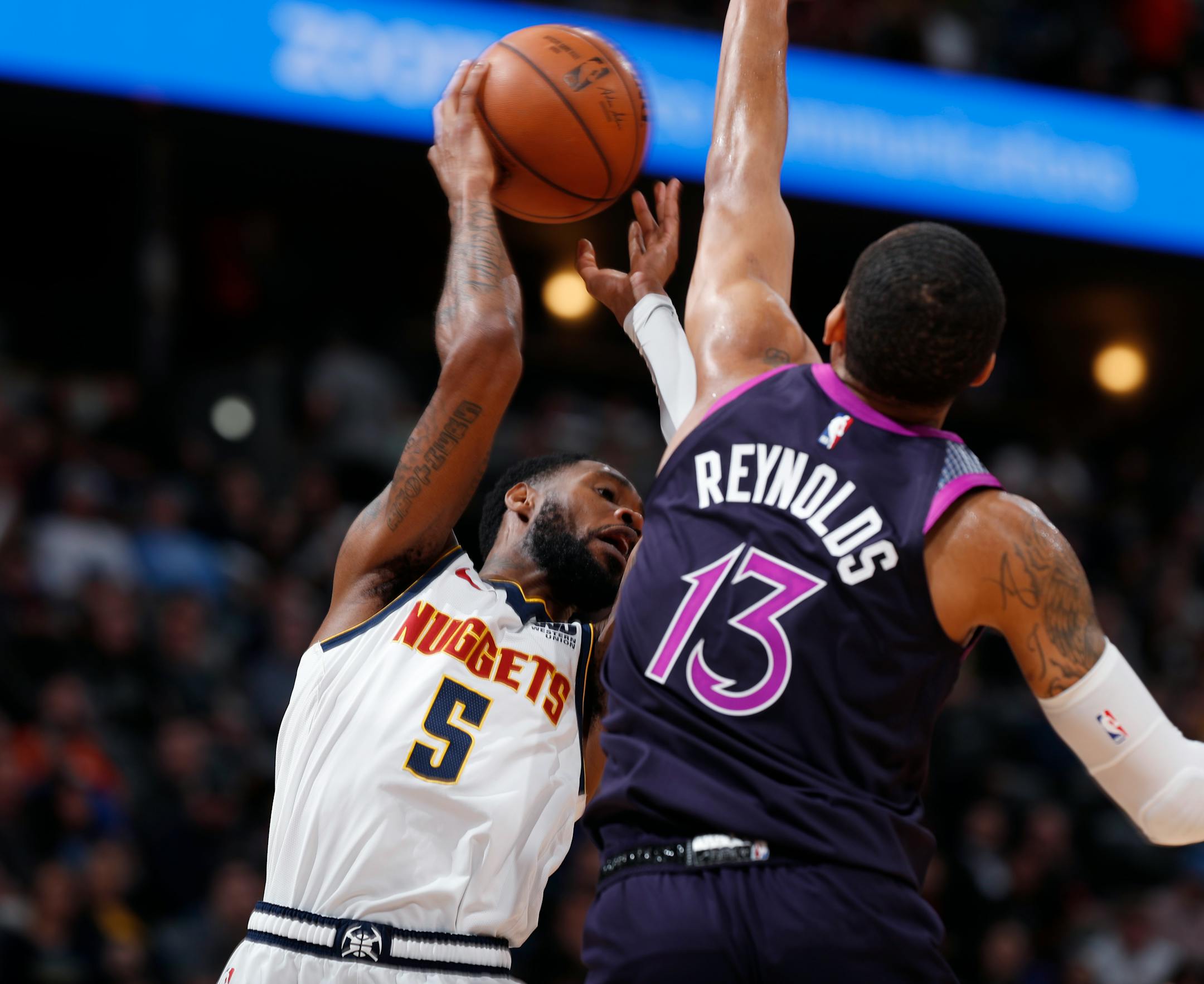 Timberwolves guard Cameron Reynolds during the second half against Denver earlier this month.