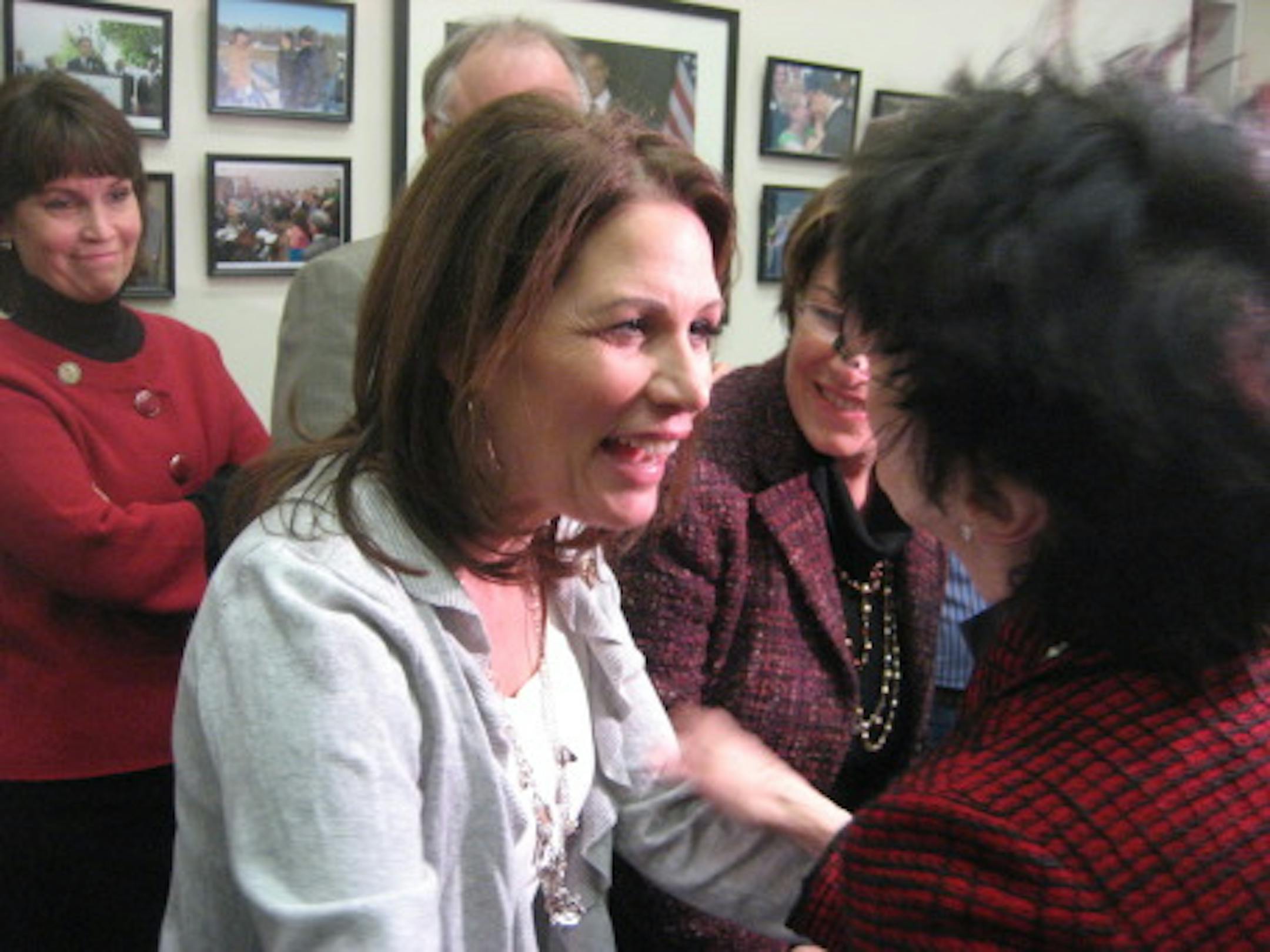 Rep. Michele Bachmann greets Franni Franken, Al Franken's wife.