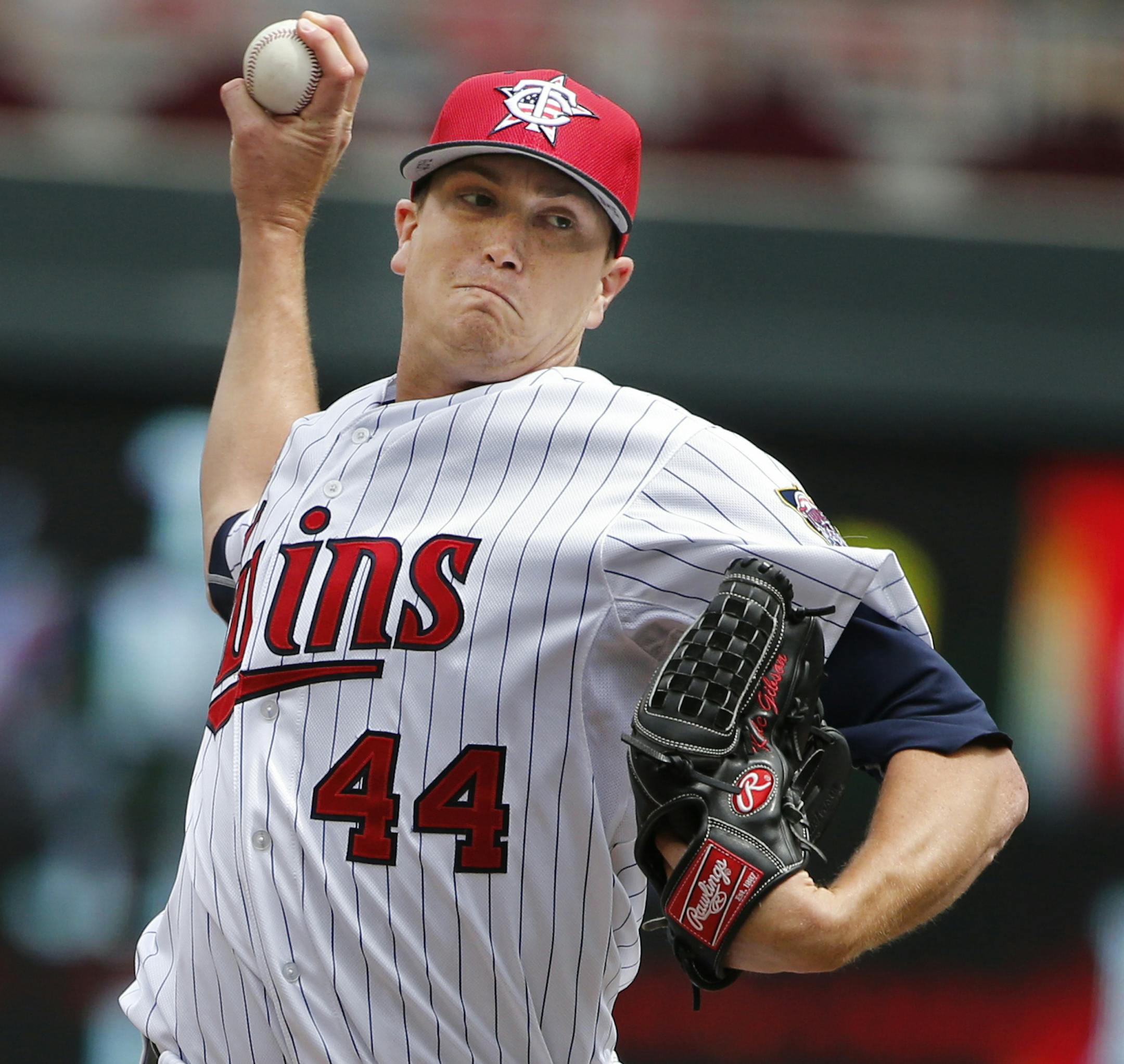 In the Twins game against the Yankees on July 4, 2014, Kyle Gibson(44) started the game for the Twins. ] rtsong-taatarii@startribune.com