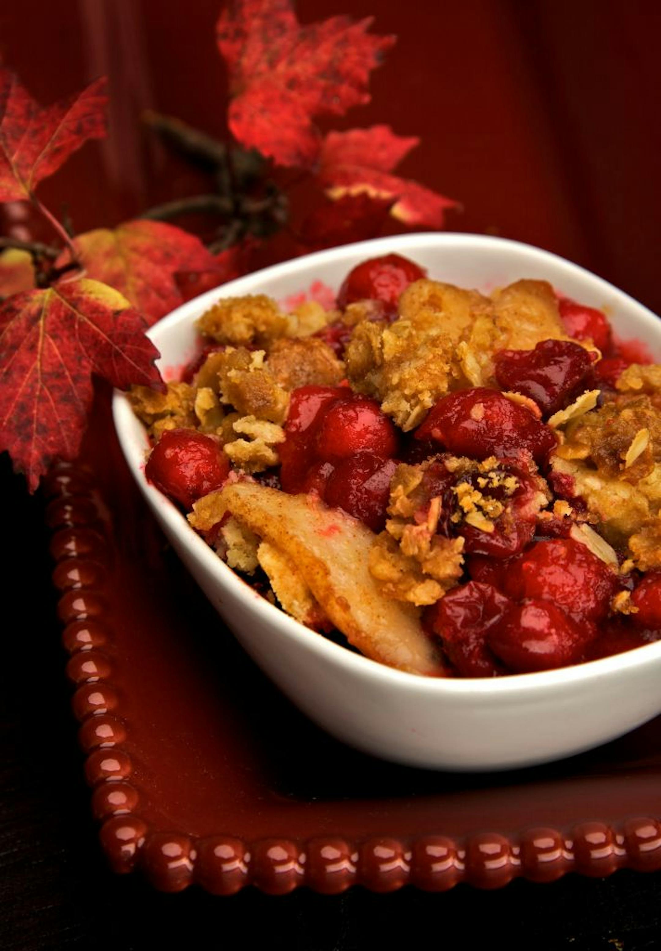 Cranberry-Pear Crisp is an elegant fall dessert.