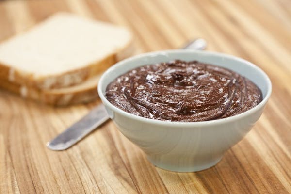 Toasted hazelnuts, sugar and cocoa combine to make a delicious dessert spread.