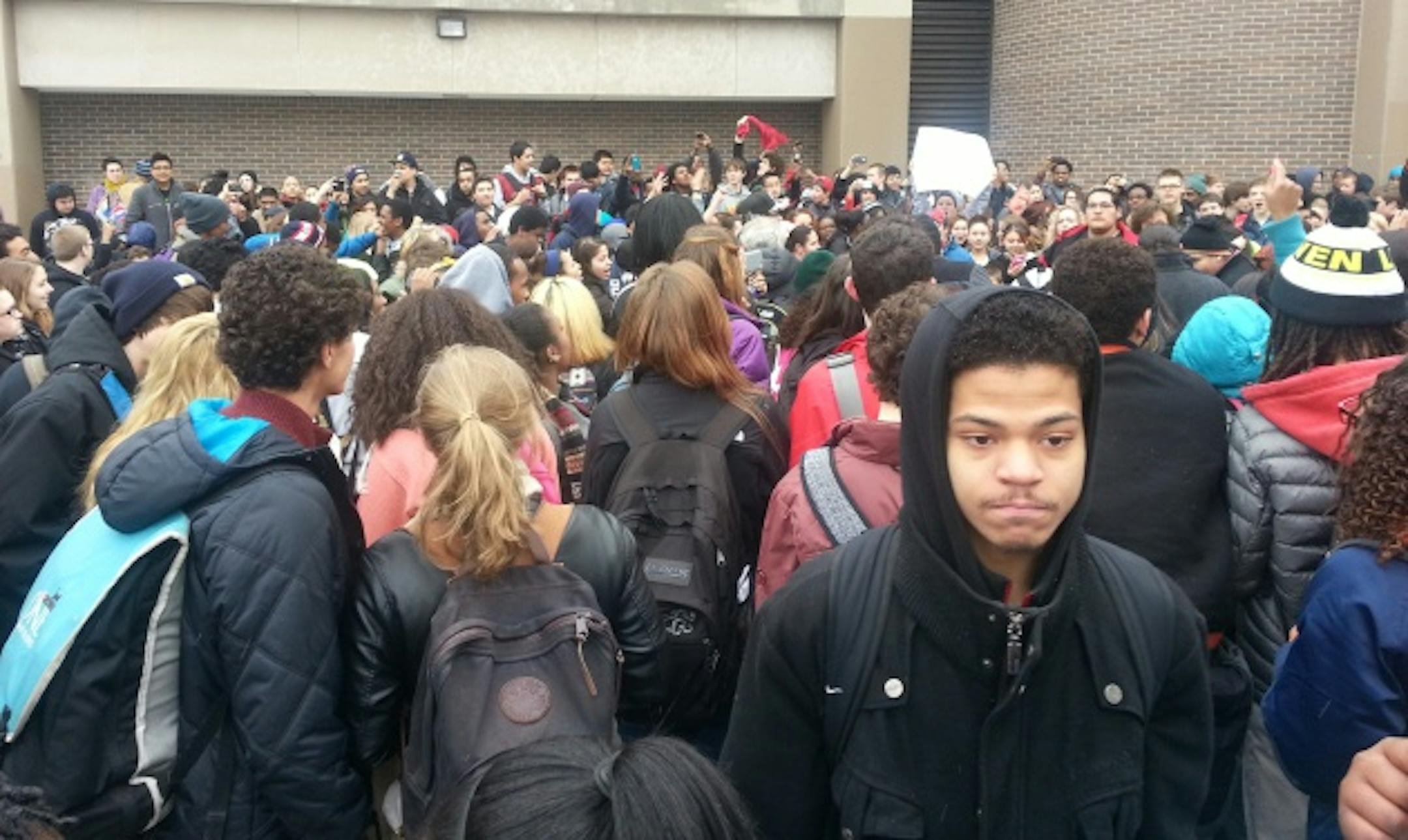 Students gather outside South Photo by Vera Allen