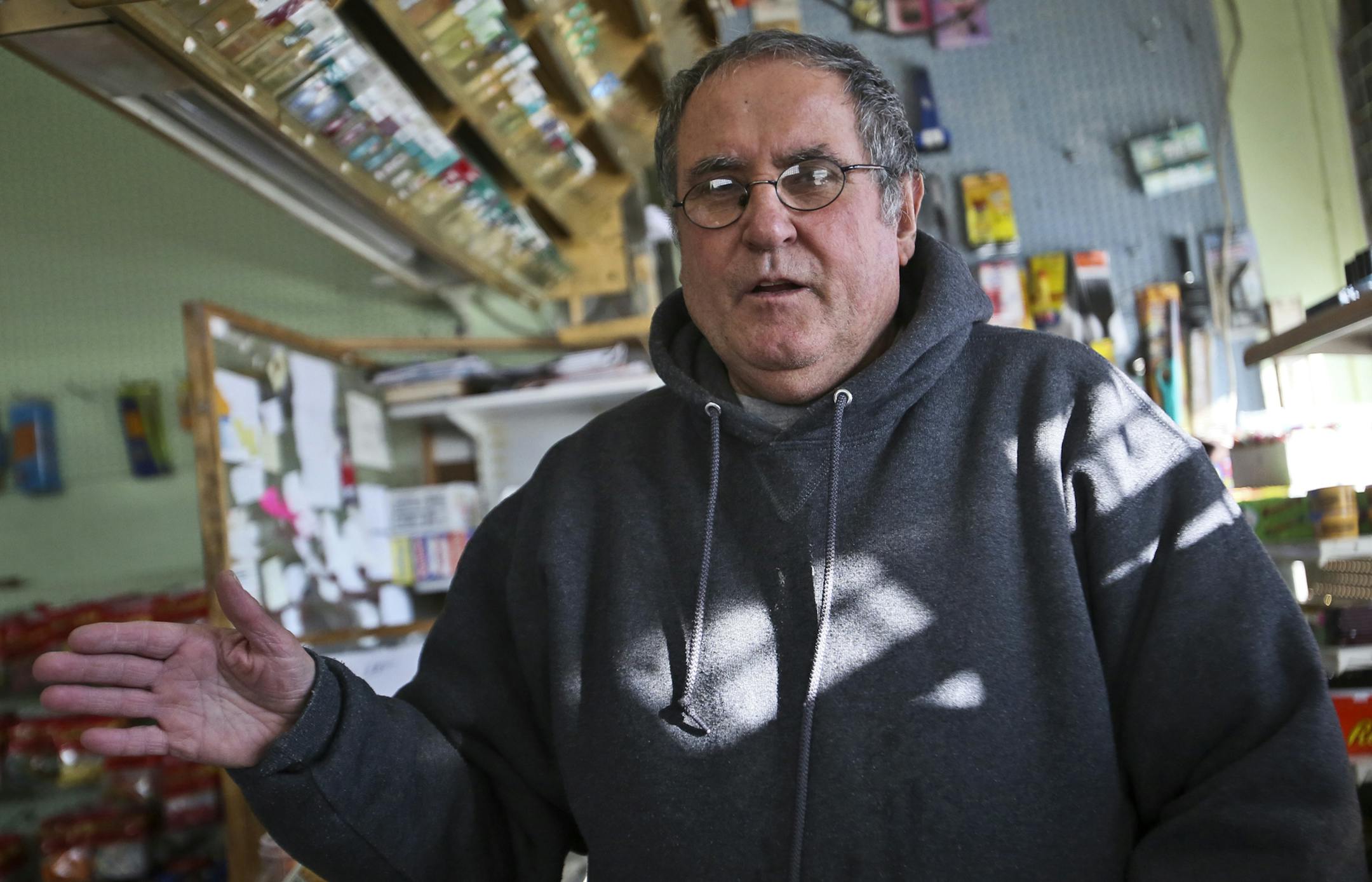Bassem Kablaoui owns and runs the Lowry Market at 628 Lowry Ave. N. Kablaoui is committed to offering healthy food - fresh produce, vegetarian stuff - at this neighborhood market, and is part of a state effort to improve health in disadvantaged communities. Often customers do not come in for fruit and vegetables for for candy and cigars and the like. "Chips are the competitors, said Kablaoui, who is Palestinian himself and holds a Ph.D in education administration but has owned the market for mor