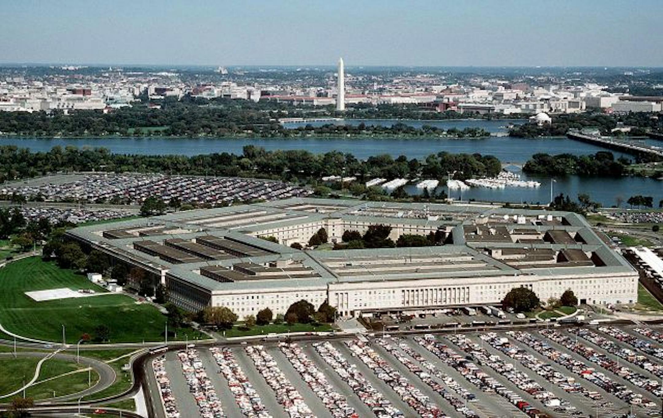 An aerial view of the Pentagon in Washington, DC.