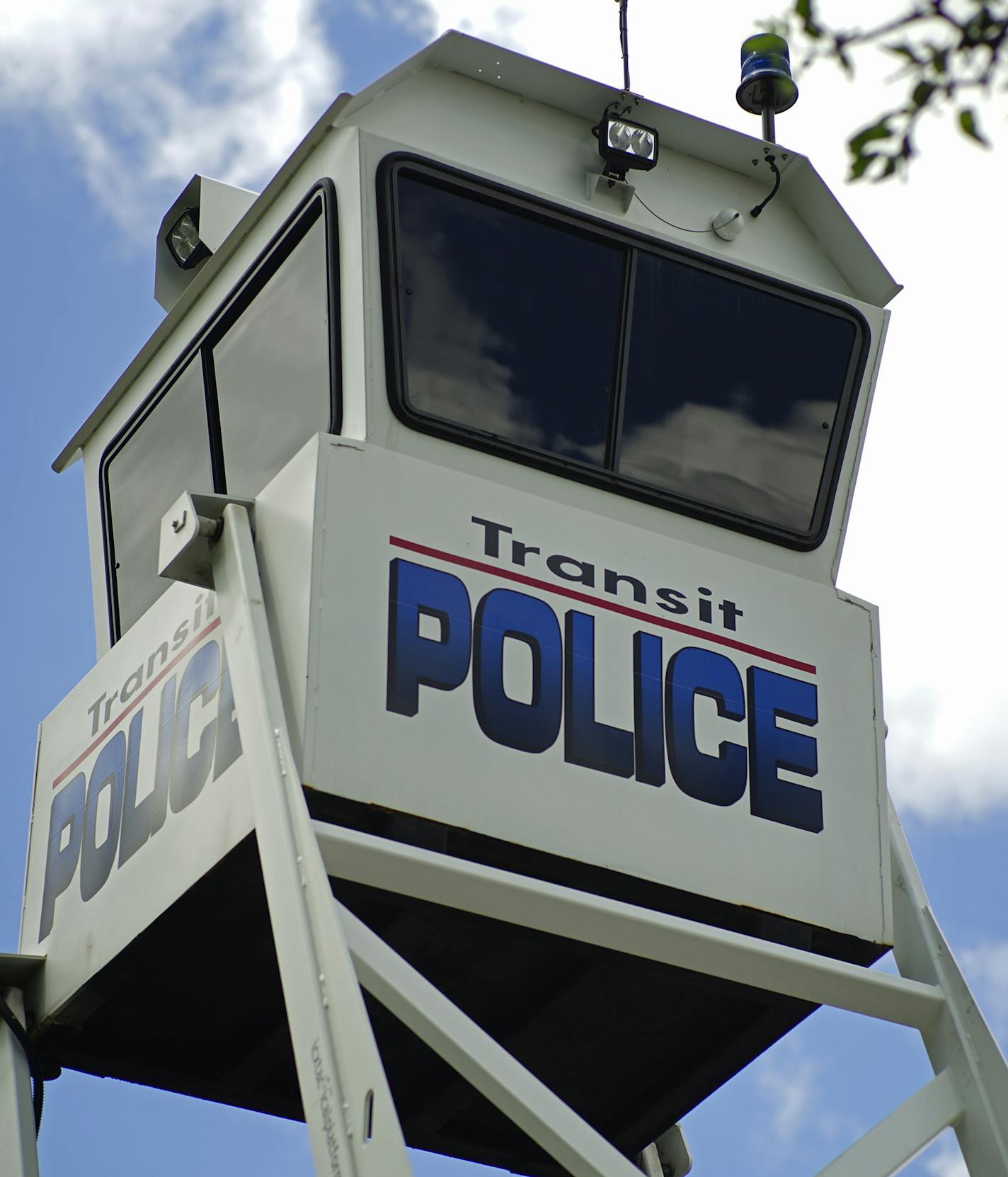 A portable observation tower from Transit Police was used to survey the situation.]At the Roseville Center Mall, police was on high alert in spite of rumors that the protest had been cancelled.Richard Tsong-taatarii@startribune.com