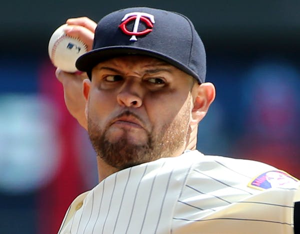 Minnesota Twins and Chicago White Sox Saturday, May 2, 2015, at Target Field in Minneapolis, MN. Here, Minnesota Twins starter Ricky Nolasco, the game
