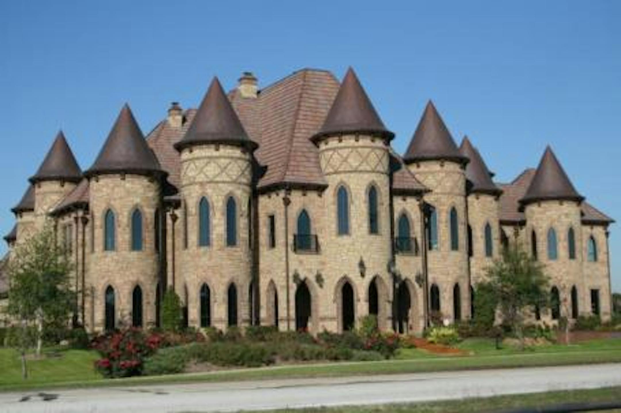 This Southlake "castle" has 16,000 square feet, 8 bedrooms, 10 bathrooms and 11 turrets. Cost: $10,000 w/ a three-day minimum.
