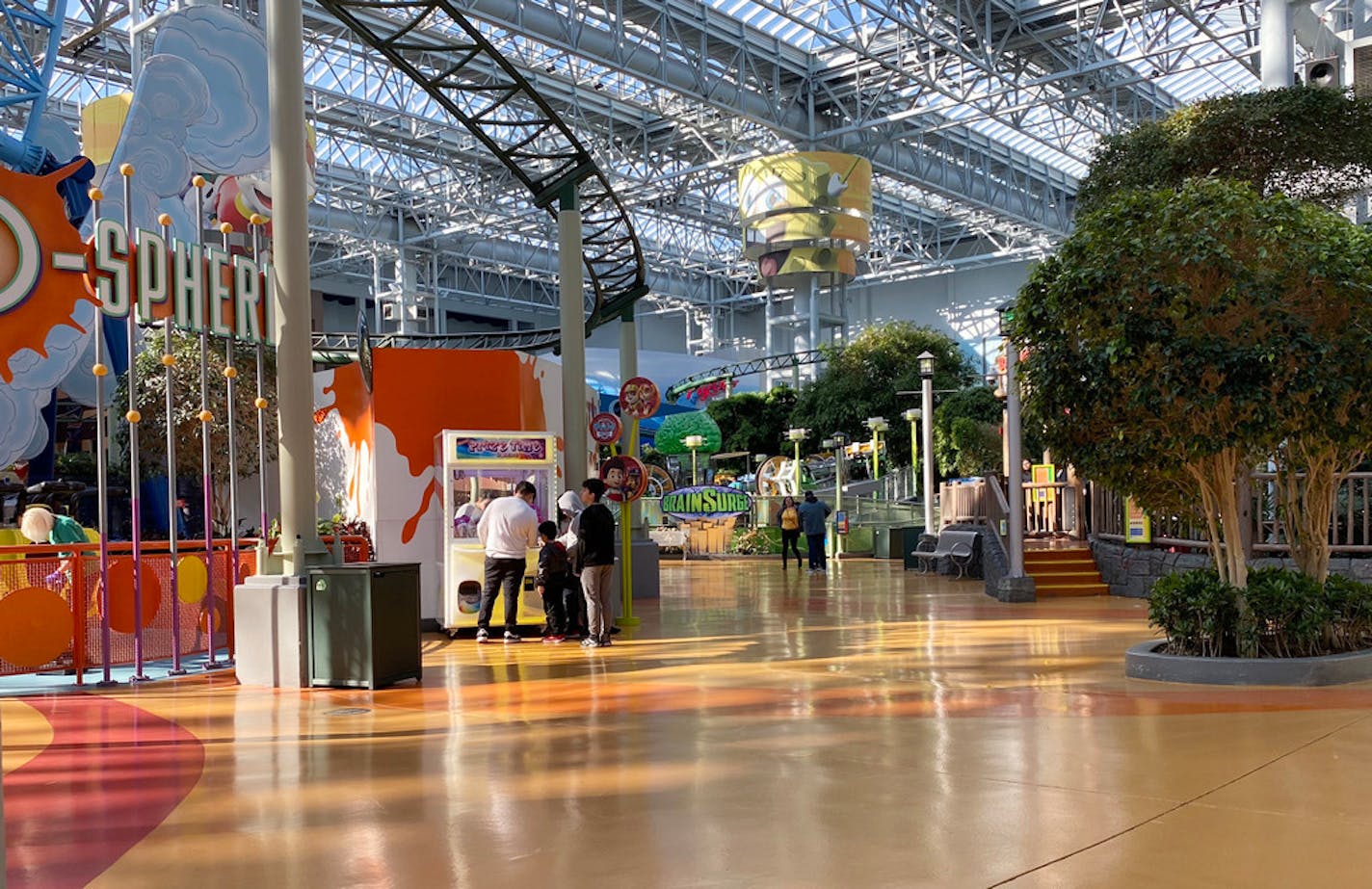 Visitors to Nickelodeon Universe were sparse Tuesday morning as the Mall of America prepared to close temporarily.