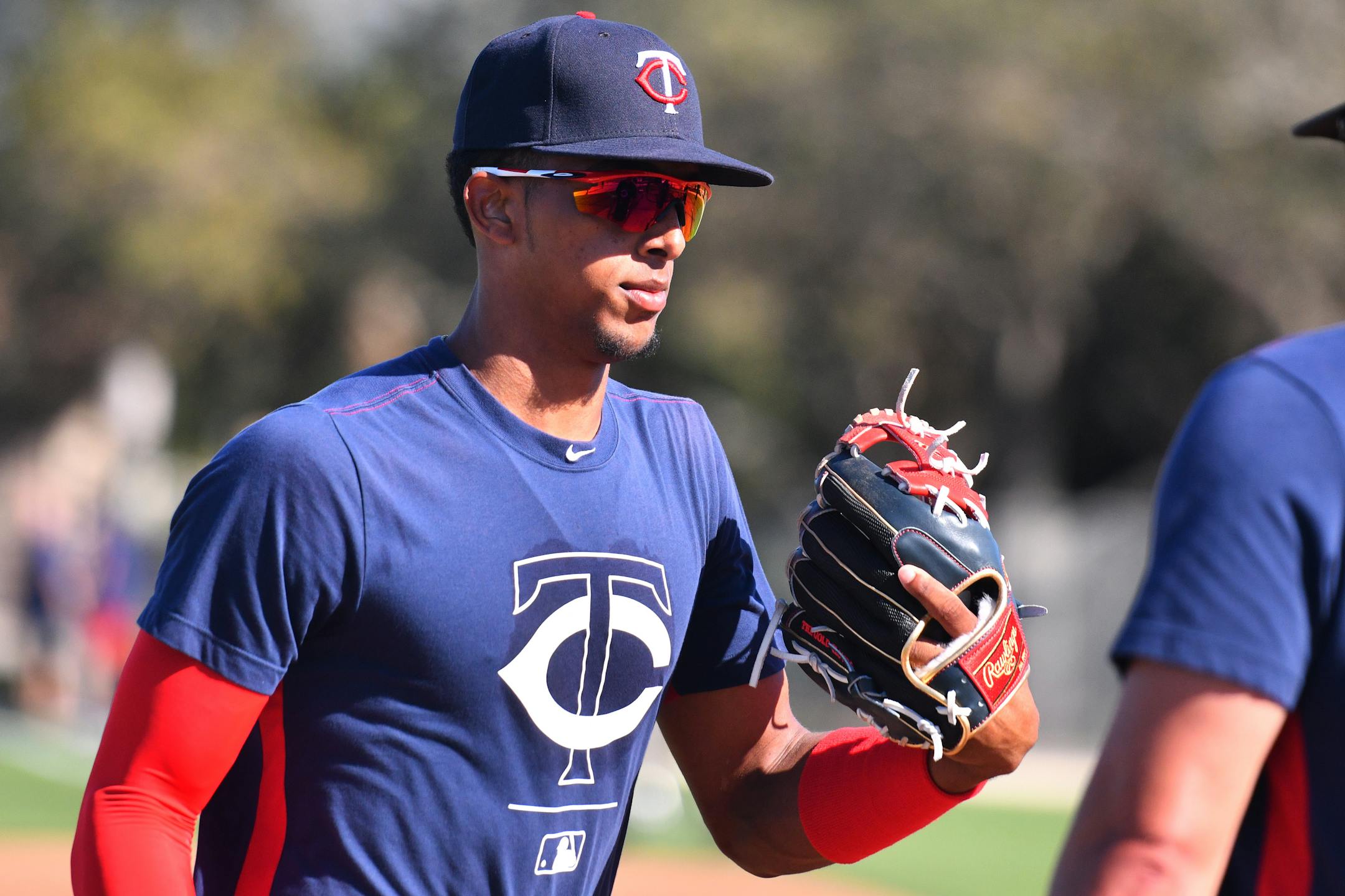 Twins minor league prospect Wander Javier warmed up on a practice field. ] MARK VANCLEAVE • mark.vancleave@startribune.com * The St. Louis Cardinals played the Minnesota Twins at Hammond Stadium in Fort Myers, Florida on Monday, Feb. 26, 2018.