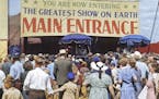 Main Entrance to the Ringling Bros. Circus, Madison, WI, August 17, 1951. As seen on "American Experience: The Circus" on PBS.
credit: Illinois State 
