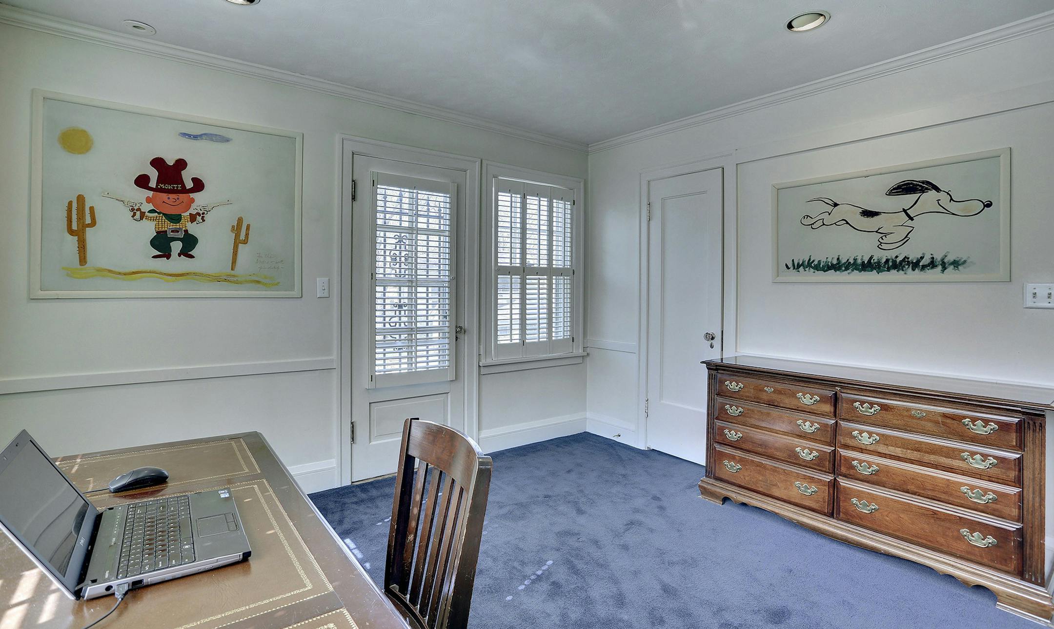 The "Snoopy" bedroom of a MInneapolis home for sale, whcih was once the home of cartoonist Charles Schulz in the late 1950s. Credit Wing Ta/Artful Living ORG XMIT: MIN1405221206491895