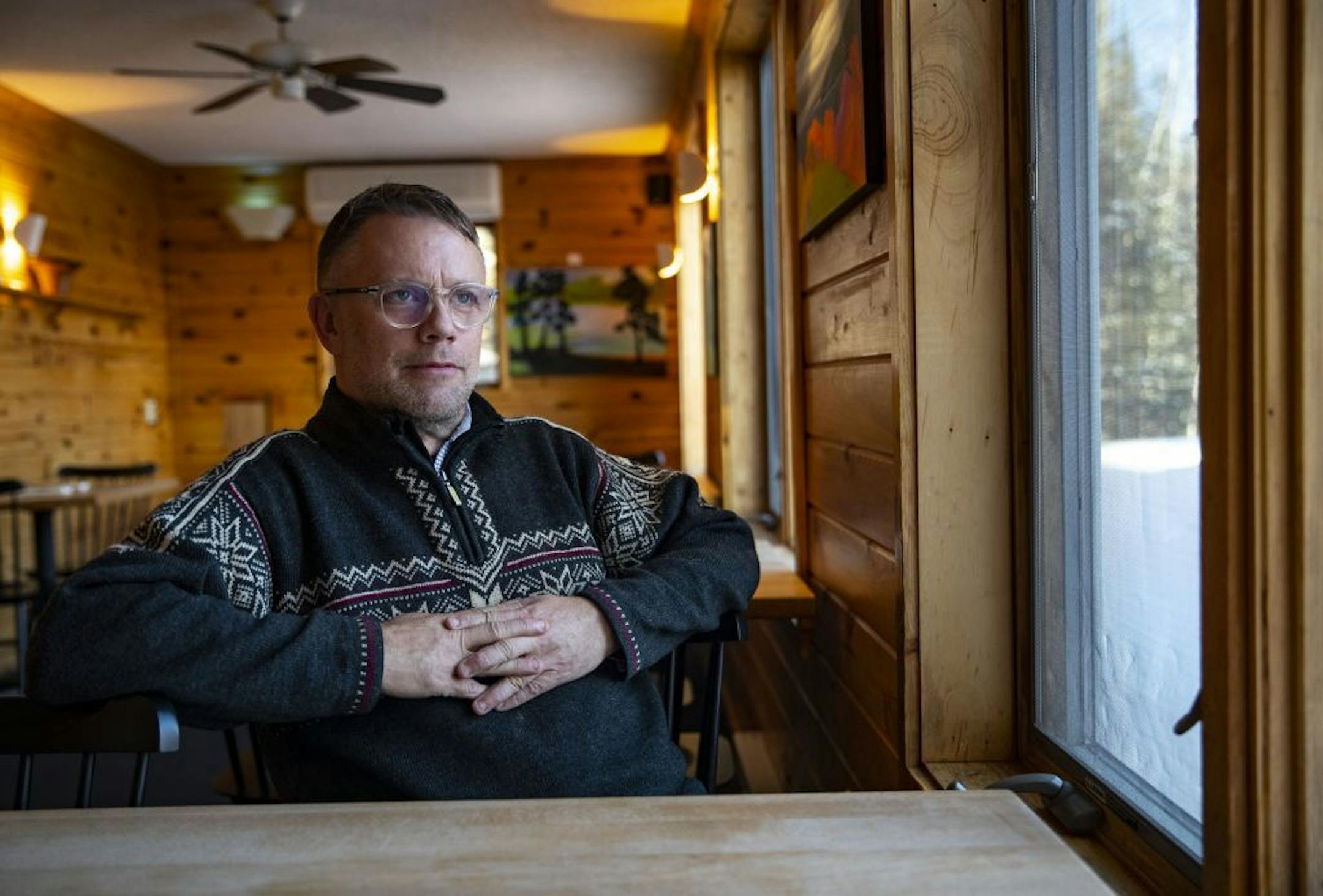 New Scenic Café owner and chef Scott Garden posed for a portrait in his restaurant on December 11, 2019. Garden created every item on the restaurant's menu.
