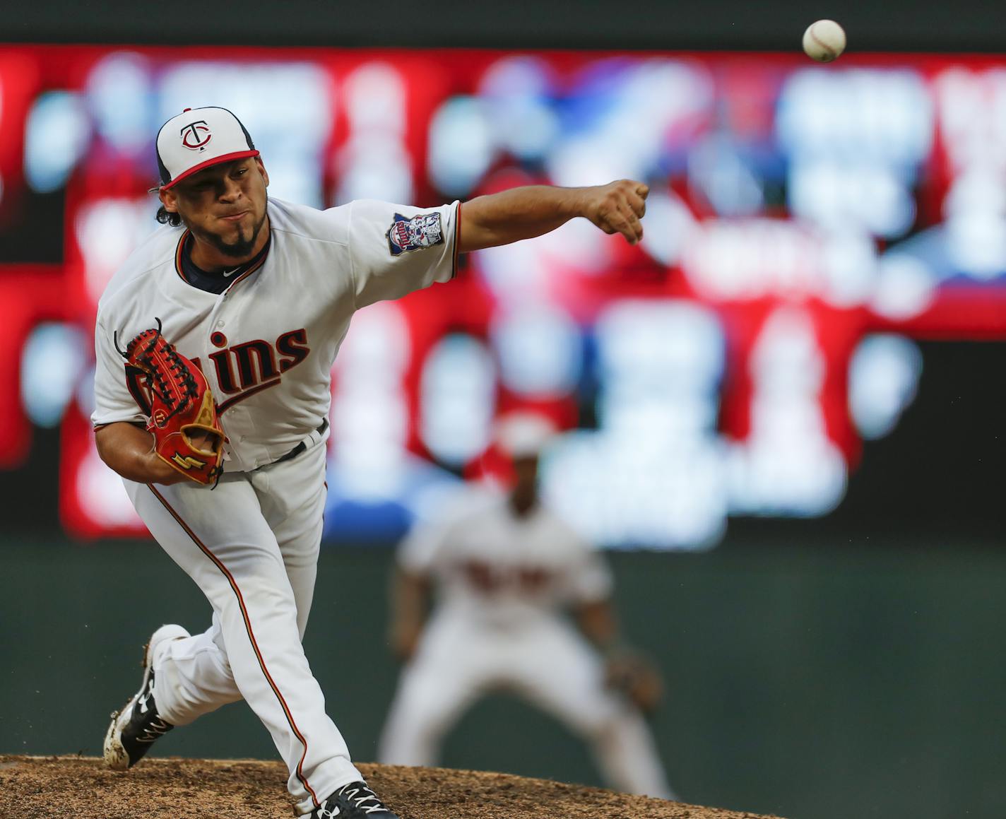 Minnesota Twins relief pitcher Gabriel Moya (58) pitched in the eighth inning ] RENEE JONES SCHNEIDER &#x2022; renee.jones@startribune.com The Minnesota Twins verses Detroit Tigers on October 1, 2017, at Target Field in Minneapolis, Minn. ORG XMIT: MIN1710011755351040