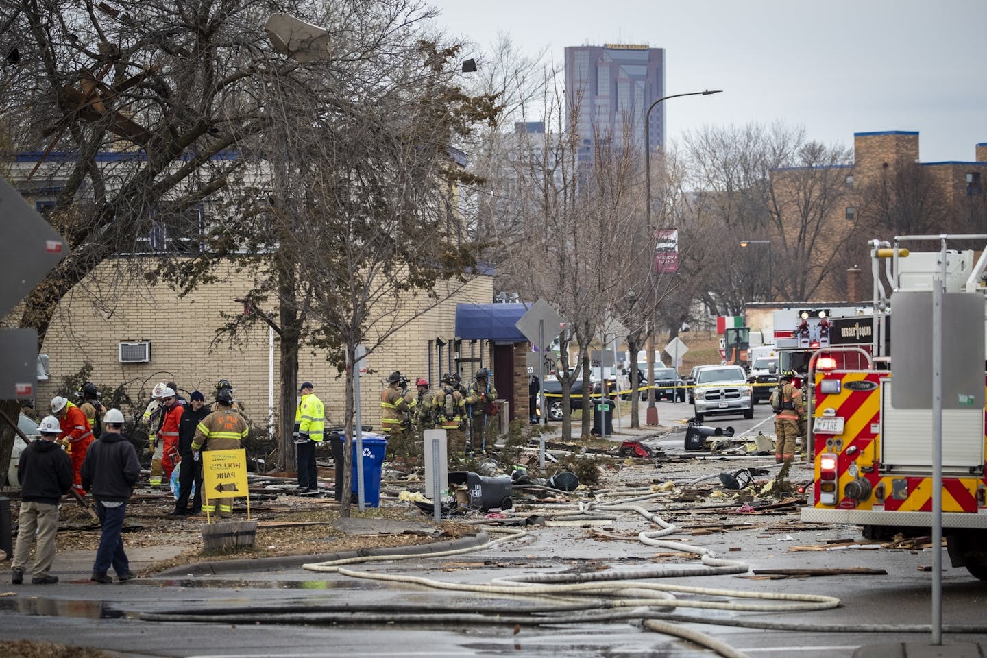 St. Paul firefighters and other officials respond to a house explosion in St. Paul.