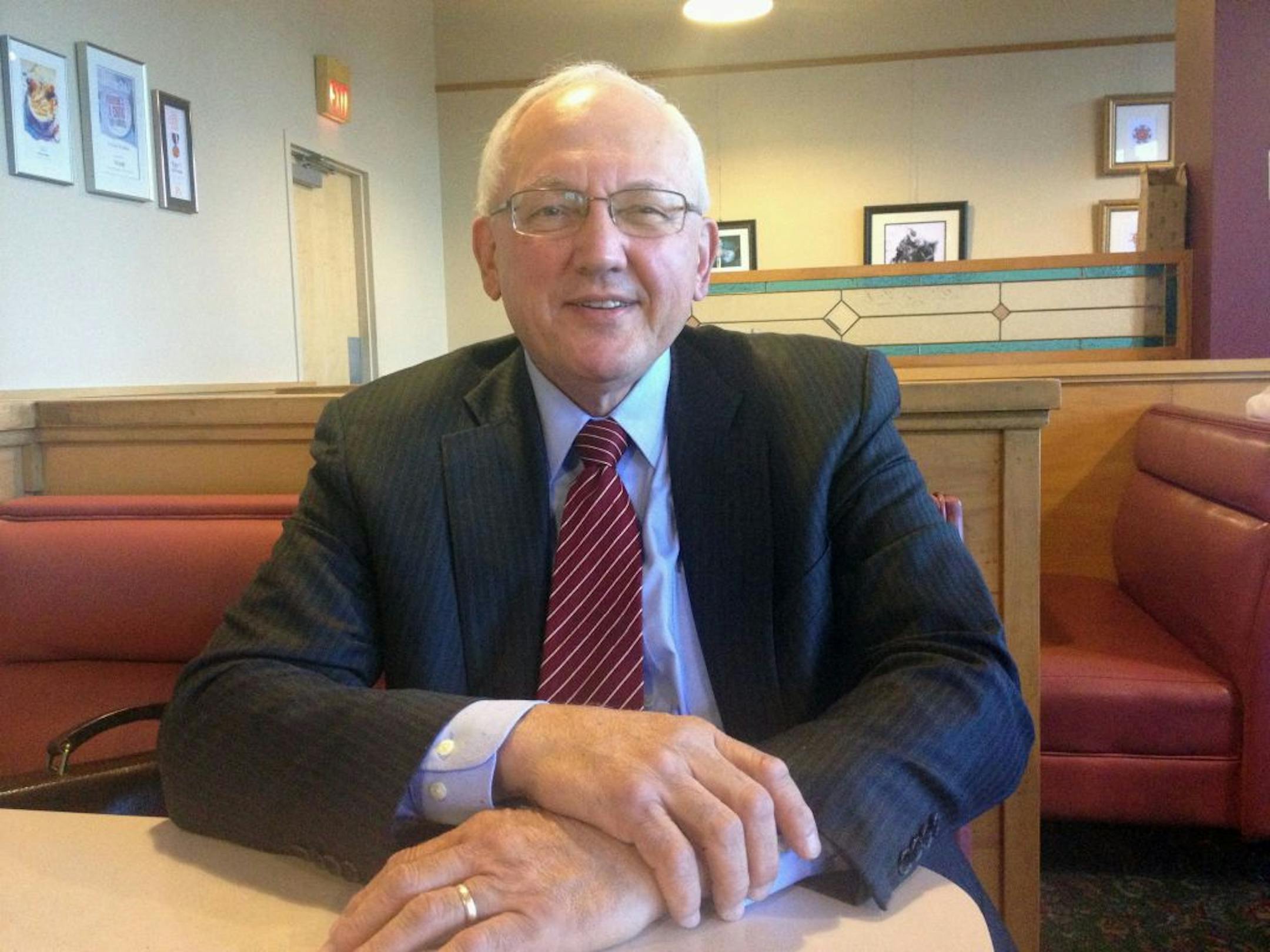Minnesota Supreme Court Justice Paul Anderson, pictured November 2012 in St. Paul, Minnesota, defends the legacy of U.S. Ambassador Christopher Stevens, who died in the Sept. 11 attacks on U.S. posts in Benghazi, Libya.