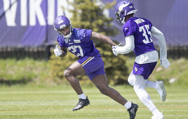 Minnesota Viking's rookie safety Mar'Sean Diggs worked out during a mini-camp practice at the Twin Cities Orthopedic Center, Friday, May 3, 2019 in Ea