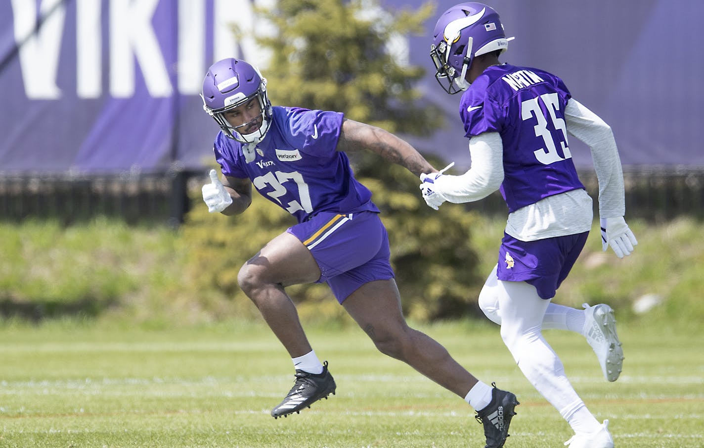 Minnesota Viking's rookie safety Mar'Sean Diggs worked out during a mini-camp practice at the Twin Cities Orthopedic Center, Friday, May 3, 2019 in Eagan, MN. ] ELIZABETH FLORES &#x2022; liz.flores@startribune.com