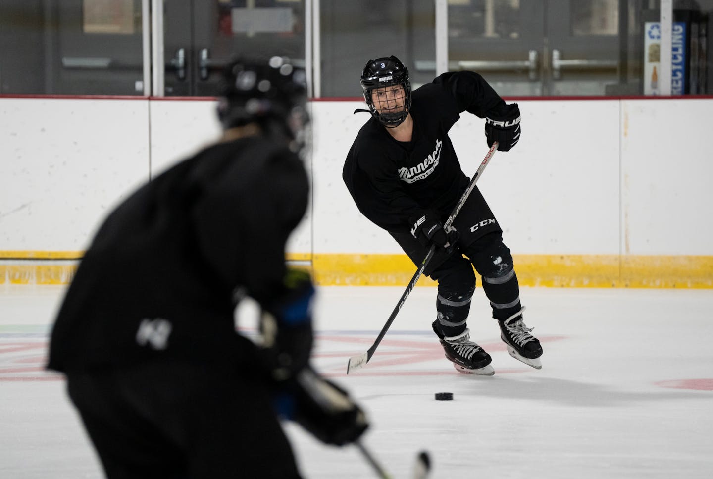 Jonna Albers, shown during practice at the Richfield Ice Arena on Nov. 1, scored the team's lone goal Sunday.