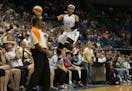 Lynx Maya Moore tried to saved the ball from going out of bounds during the second half