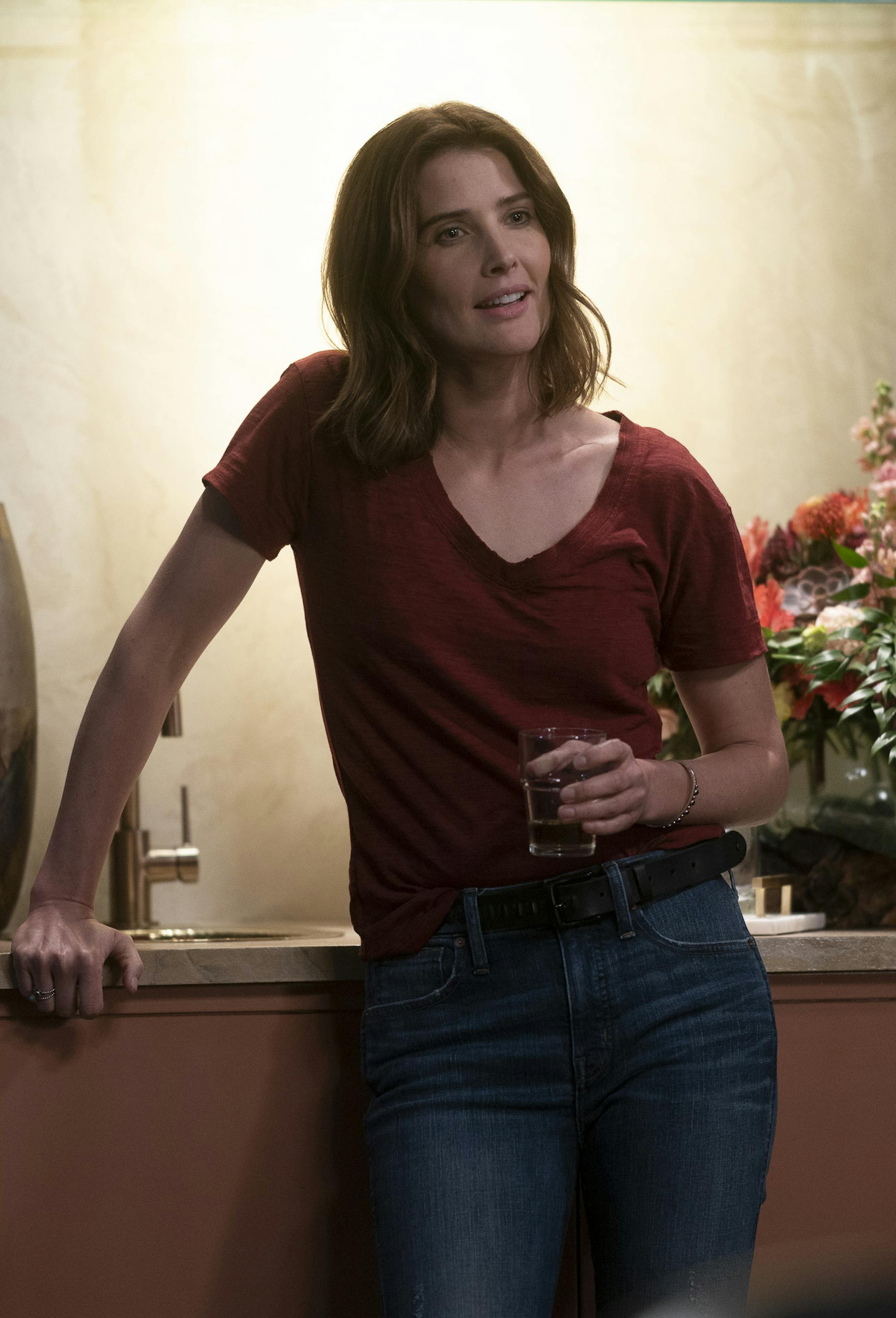 This image released by ABC shows Cobie Smulders in a scene from "Stumptown," premiering Sept. 25 on ABC. (David Bukach/ABC via AP)