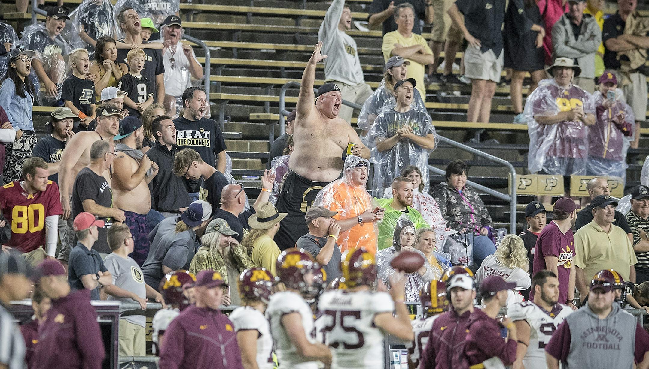 Purdue fans cheered as the Boilermakers ran four a touchdown during the fourth quarter the Gophers took on Purdue at Ross�Ade Stadium, Saturday, October 7, 2017 in West Lafayette, IN.