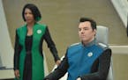 THE ORVILLE: L-R: Penny Johnson Jerald, Seth MacFarlane and Peter Macon in the new space adventure series from the creator of "Family Guy." The first 