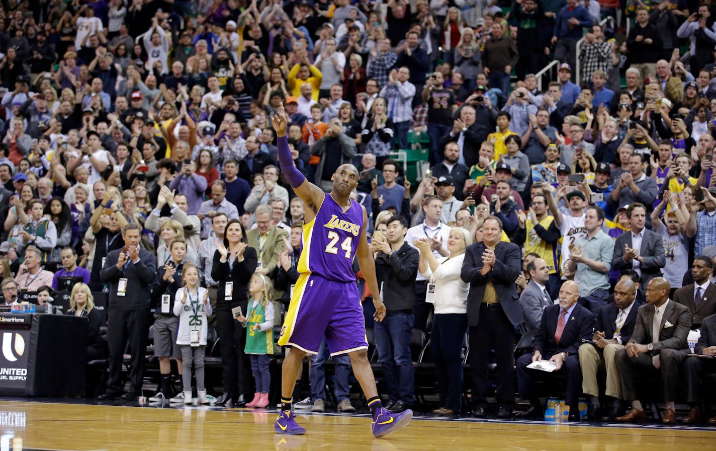 Kobe Bryant was revered by Lakers fans and visiting fans alike throughout his 20-year NBA career. He waved to the crowd in his final appearance in Salt Lake City against the Utah Jazz on March 28, 2016.