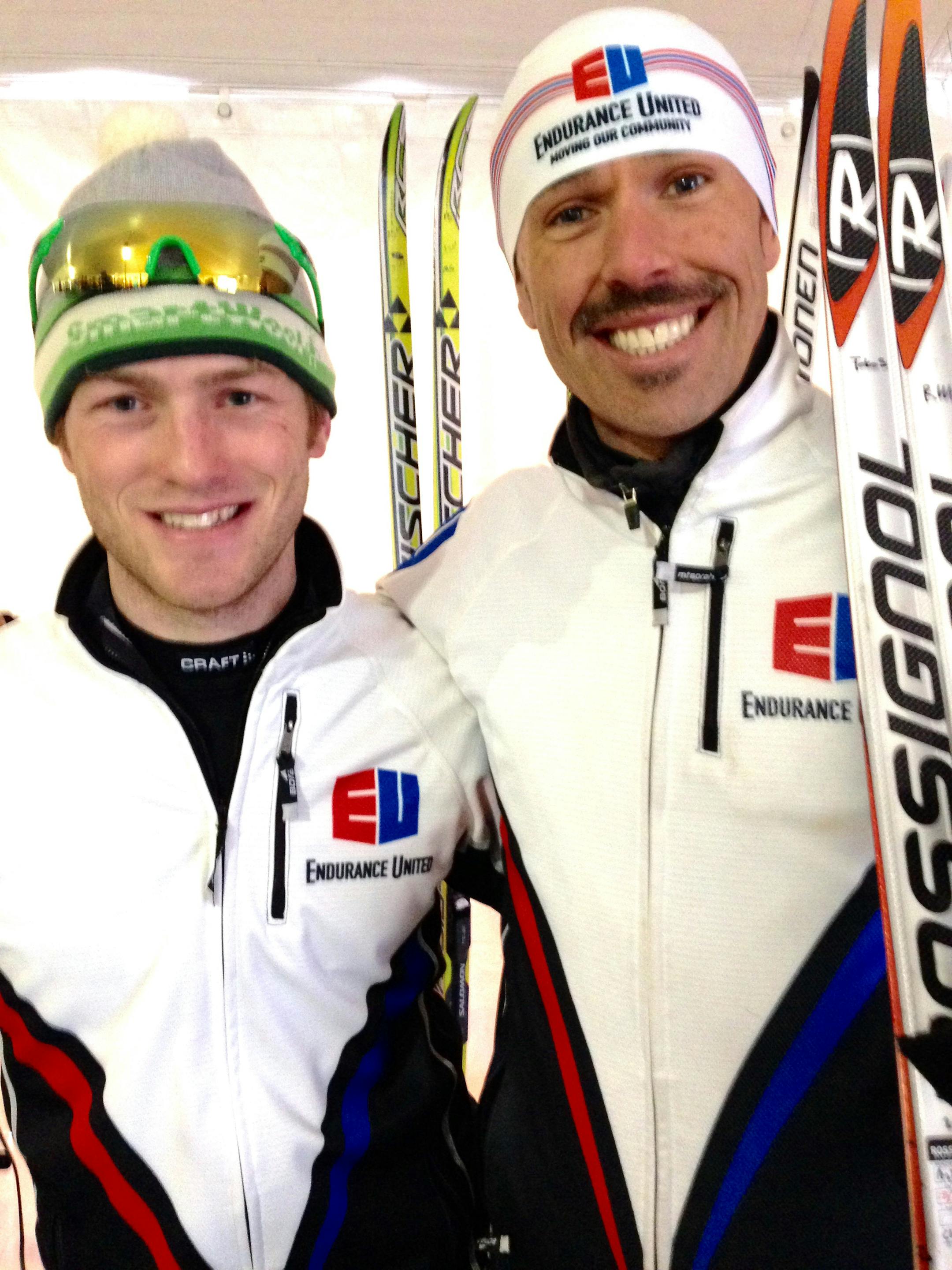 Lead junior Nordic coach Jake Morgan, left, and Endurance United executive director Chris Sachs.