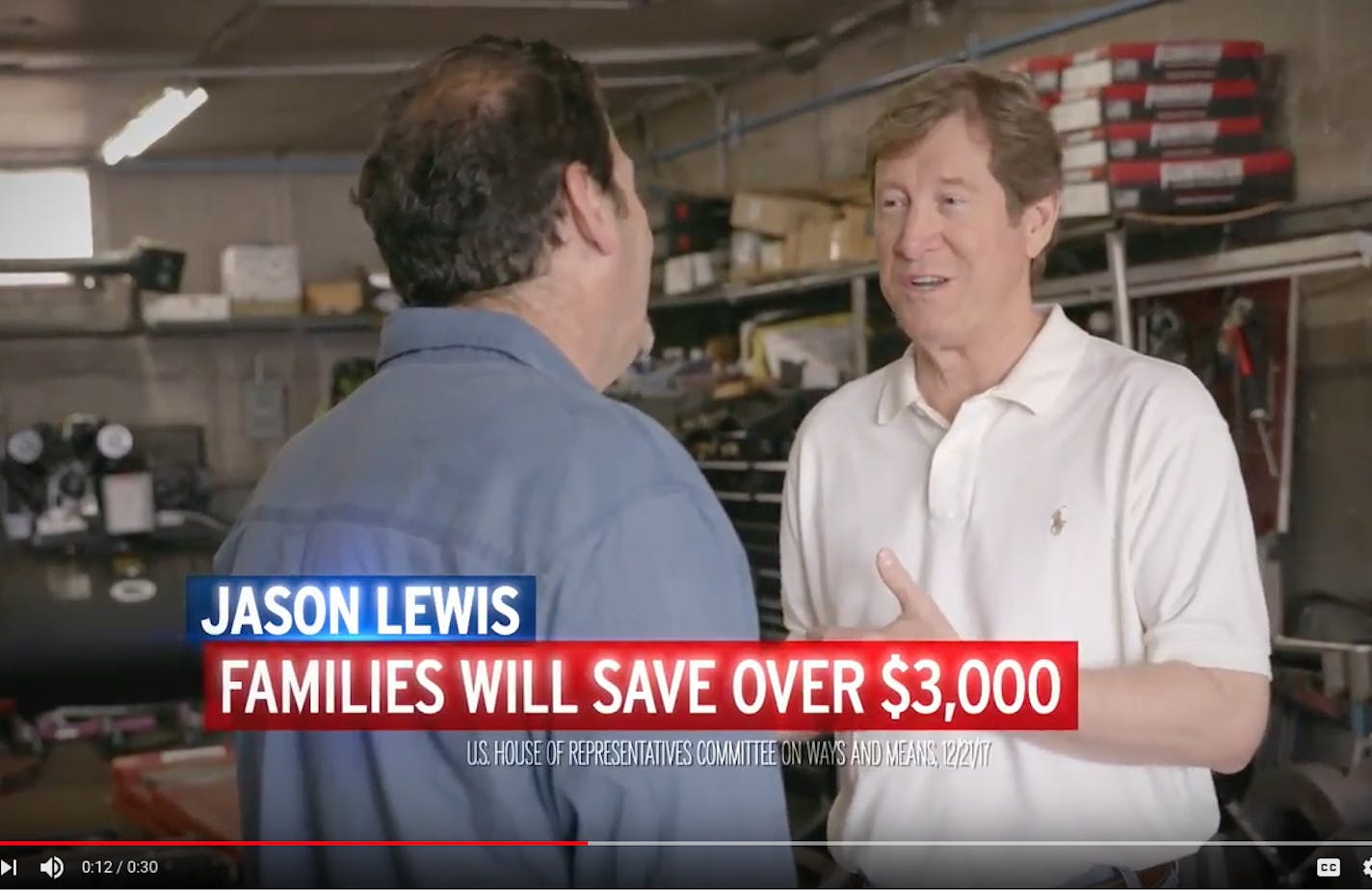 Jason Lewis campaign ad.