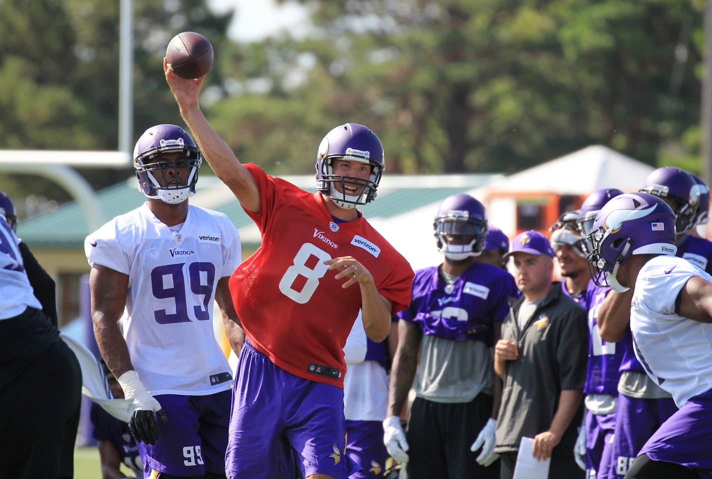 Vikings quarterback Sam Bradford said the chemistry between him and wide receiver Laquon Treadwell is still a work in progress because they got so little practice time together last season.